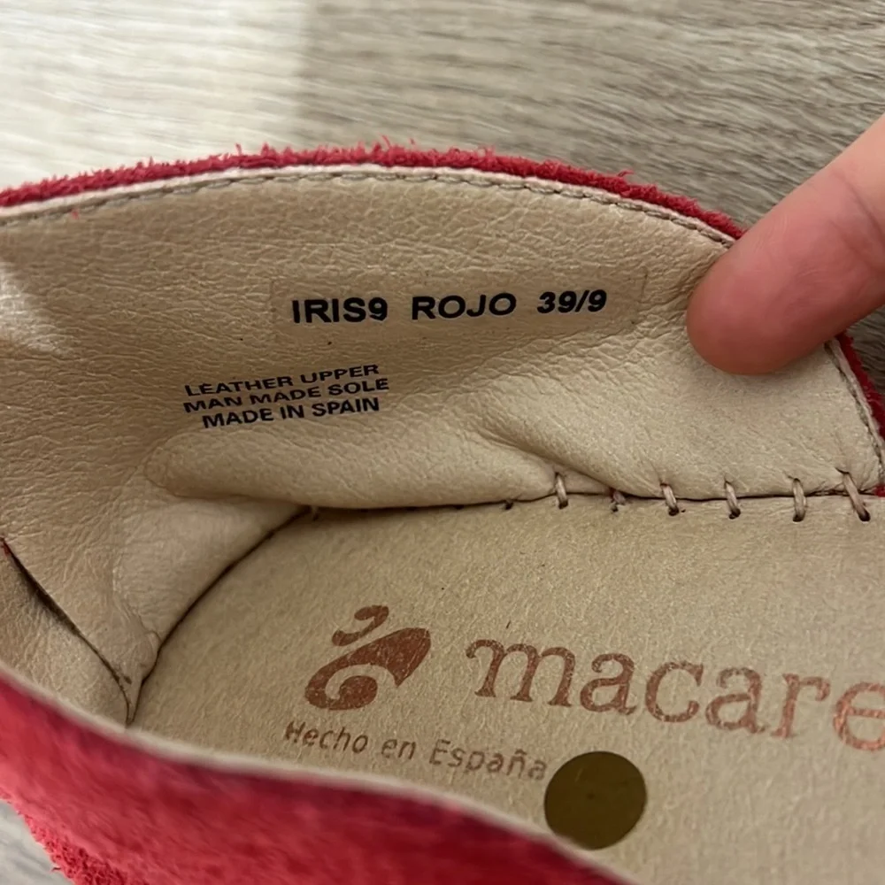 Macarena Sz 9 Red Suede Leather Iris D'Orsay Flat Espadrille Shoes - Picture 4 of 8